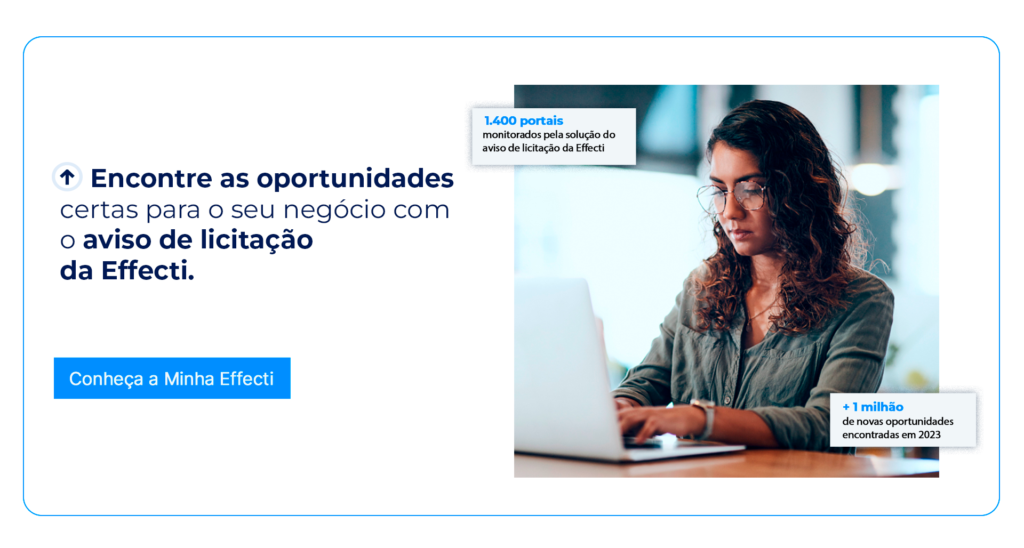 aviso de licitação da Effecti