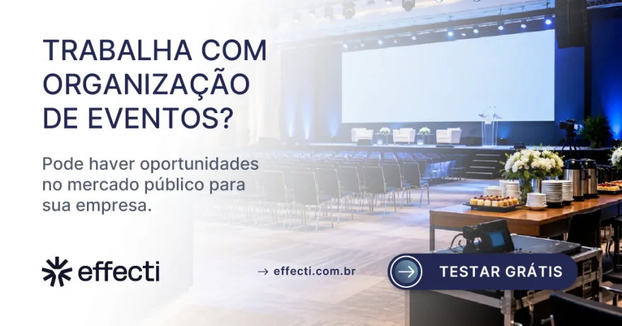 Licitação de organização de eventos, sonorização e audiovisual